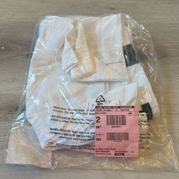 J.Crew 5" classic chino short size 14 white NWT‎ in packaging - Picture 6 of 8